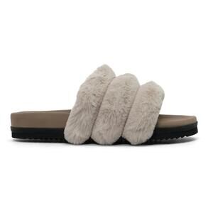 NEW ROAM women's bunny slider slipper in cement